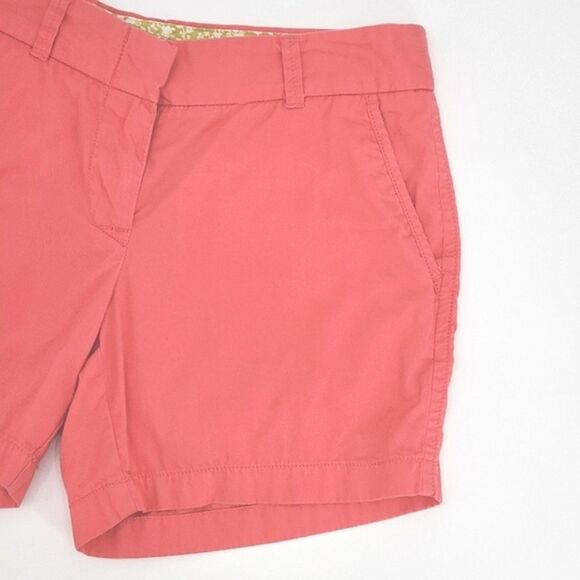 J Crew Weathered Broken-in Classic Twill Chino Shorts Womens Size 0 Salmon - Picture 3 of 11